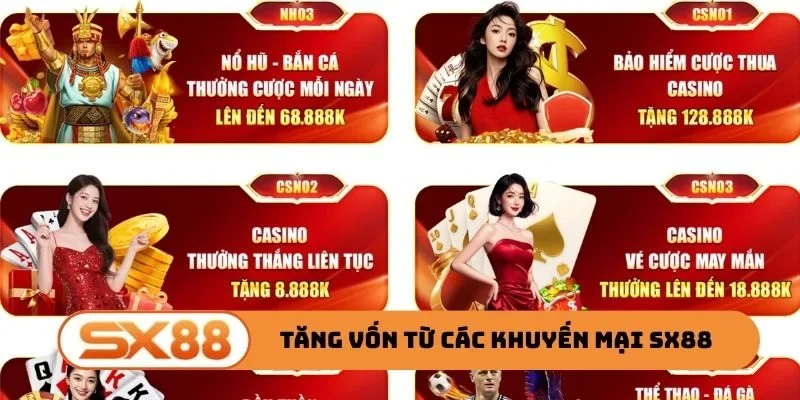 Hướng dẫn tăng vốn từ các khuyến mại SX88